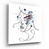 Face of Lines Glass Wall Art | Insigne Art Design