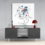 Face of Lines Glass Wall Art | Insigne Art Design