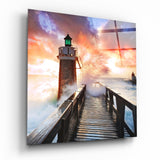 Lighthouse Glass Wall Art