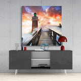 Lighthouse Glass Wall Art | Insigne Art Design