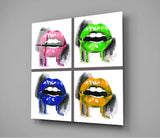 Colored Lips Glass Wall Art | Insigne Art Design