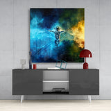 Astronaut in Space Glass Wall Art | Insigne Art Design