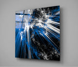 Blue Explosion Glass Wall Art | Insigne Art Design