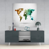 World Map Glass Wall Art | Insigne Art Design