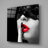 Red Lips Glass Wall Art