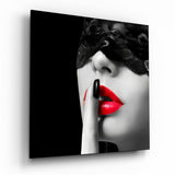 Red Lips Glass Wall Art