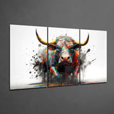 Bull Mega Glass Wall Art