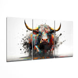 Bull Mega Glass Wall Art