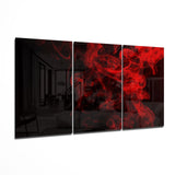 Red Smoke Mega Glass Wall Art