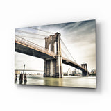 le pont de Brooklyn Impression sur verre