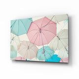 Umbrellas Glass Wall Art