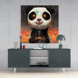 Panda Cup Glass Wall Art  || Designer Collection | Insigne Art Design