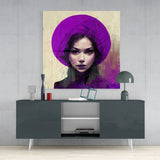 Purple Hat Glass Wall Art  || Designer Collection | Insigne Art Design