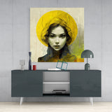 Yellow Hat Glass Wall Art  || Designer Collection | Insigne Art Design