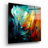 Collapsed City Silhouette Glass Wall Art  || Designers Collection