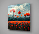 Poppy Glass Wall Art  || Designer Collection | Insigne Art Design