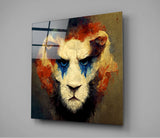 Lion Clown Glass Wall Art  || Designer Collection | Insigne Art Design