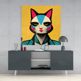 Ms. Cat Glass Wall Art  || Designer Collection | Insigne Art Design