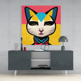 Ms. Cat Glass Wall Art  || Designer Collection | Insigne Art Design