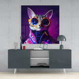 Curious Cat Glass Wall Art  || Designers Collection | Insigne Art Design