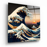 Waves Glass Wall Art  || Designer Collection | Insigne Art Design