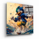 Arte della parete di vetro Duck da surf || Collezione di designer