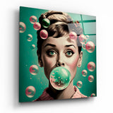 Audrey Hepburn Glass Wall Art  || Designers Collection