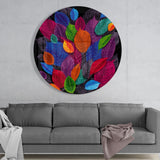 Colorful Leaves Glass Wall Art