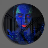 Neon Woman Glass Wall Art