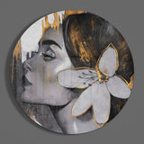 Floral Woman Glass Wall Art