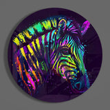 Colorful Zebra Glass Wall Art