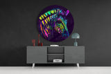 Colorful Zebra Glass Wall Art