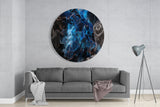 Blue Explosion Glass Wall Art