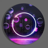 Neon Circle Glass Wall Art