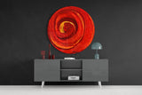 Red Cycle Glass Wall Art