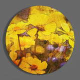 Yellow Flowers Glass Wall Art