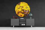 Yellow Flowers Glass Wall Art