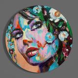 Floral Woman Glass Wall Art