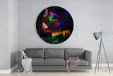 Neon Woman Glass Wall Art