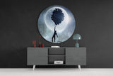 Full Moon Glass Wall Art