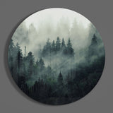 Foggy Forest Glass Wall Art