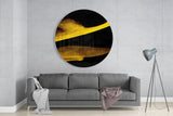 Yellow Abstract Glass Wall Art