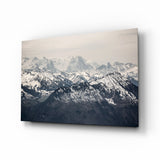 Snowy Mountains Glass Wall Art