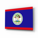 Flag of Belize Glass Wall Art