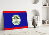 Flag of Belize Glass Wall Art