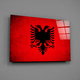 Flag of Albania Glass Wall Art