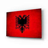 Flag of Albania Glass Wall Art