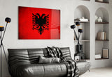 Flag of Albania Glass Wall Art