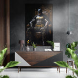 Batman in Throne Brushed Aluminium Dibond Wall Art