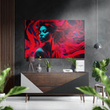 Woman and the Red Brushed Aluminium Dibond Wall Art